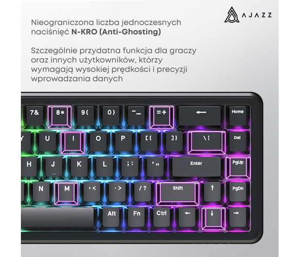 Ajazz AK680 MAX Magnetic Switch RGB czarna - 1536357 - zdjęcie 9